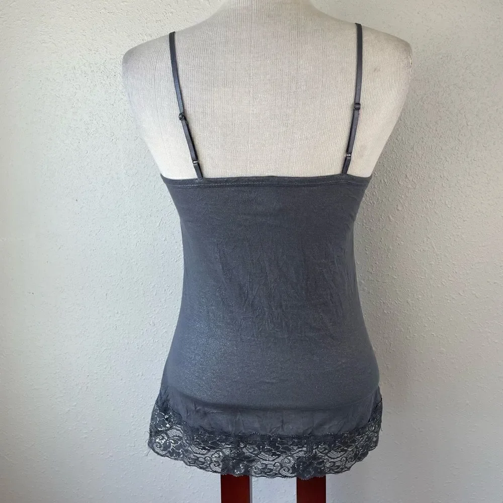 Vanity Gray Lace Trim Camisole - Picture 5 of 7